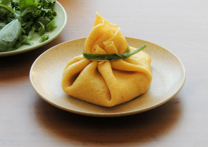 Fagottini di kamut ripieni di zucca e porcini
