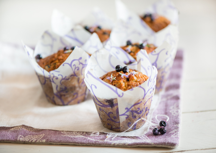 Muffins al miele yogurt e mirtilli