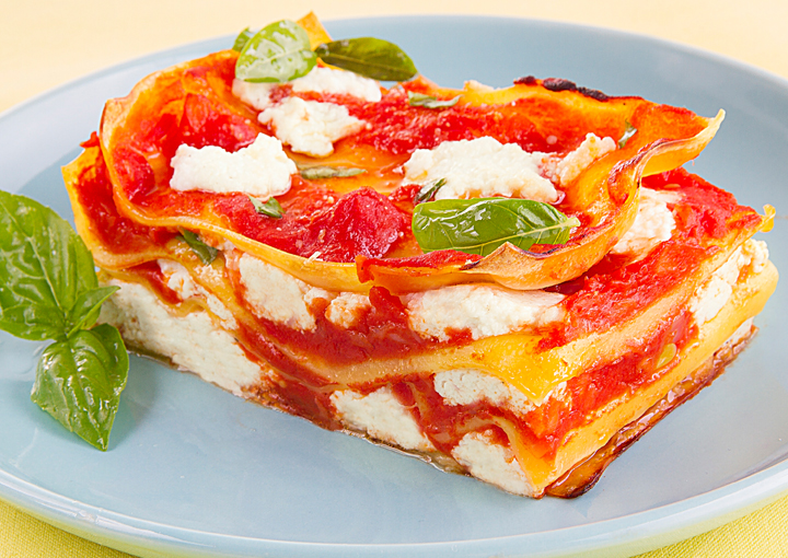 Lasagne di ricotta e crema di pomodoro