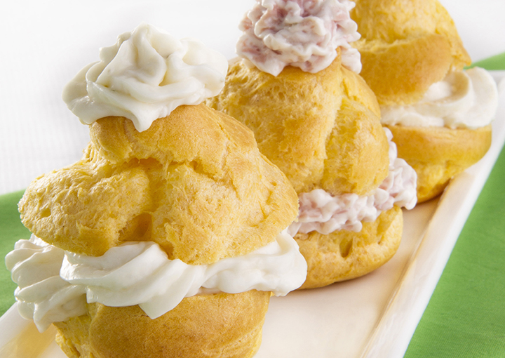 Bignè con creme salate al mascarpone