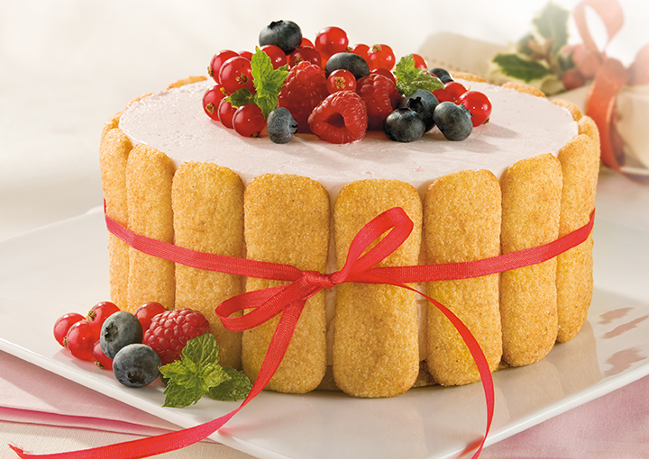 Charlotte al mascarpone con frutti di bosco