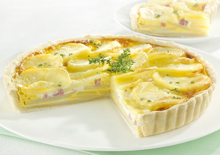 Quiche di patate, stracchino e cotto