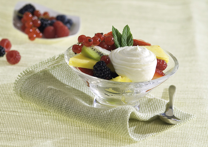 Macedonia con mousse di mascarpone