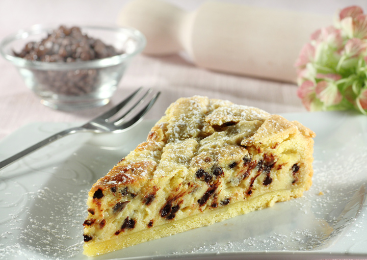 Crostata con mascarpone e gocce di cioccolato