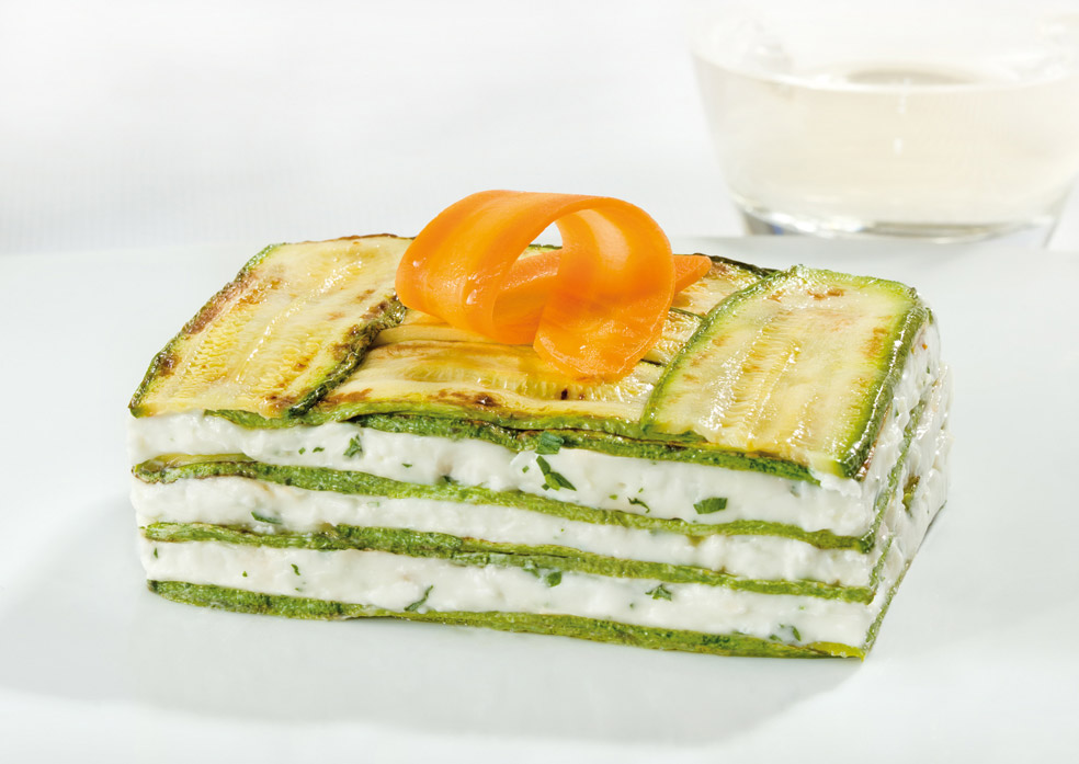 Parmigiana fredda di zucchine e stracchino