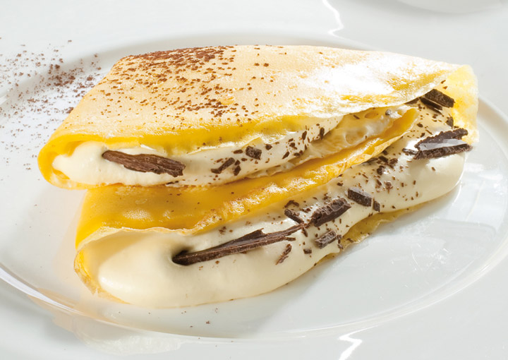 Crêpes al mascarpone e cioccolato fondente