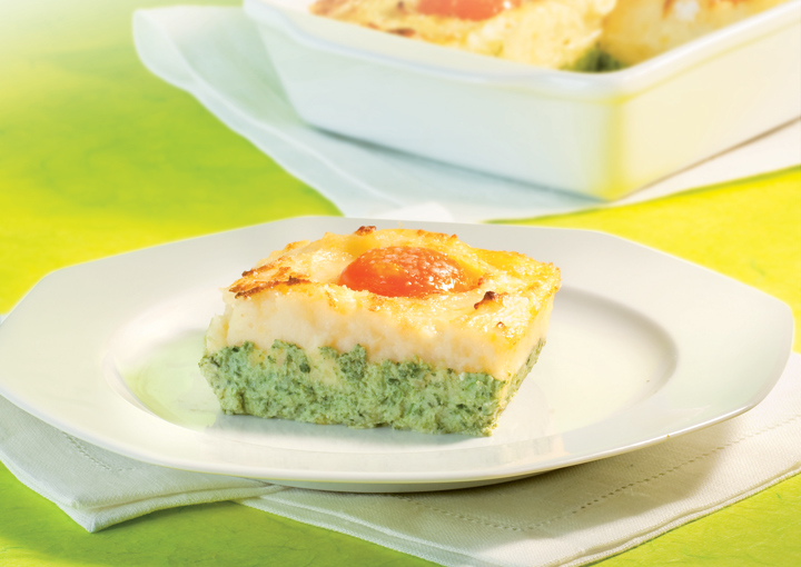 Sformato di uova con spinaci