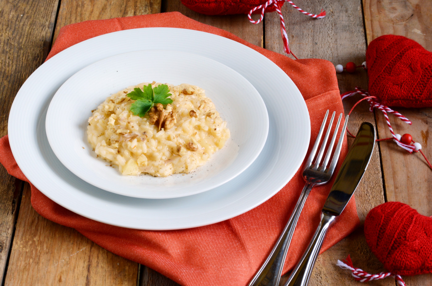Risotto con pere, noci e stracchino