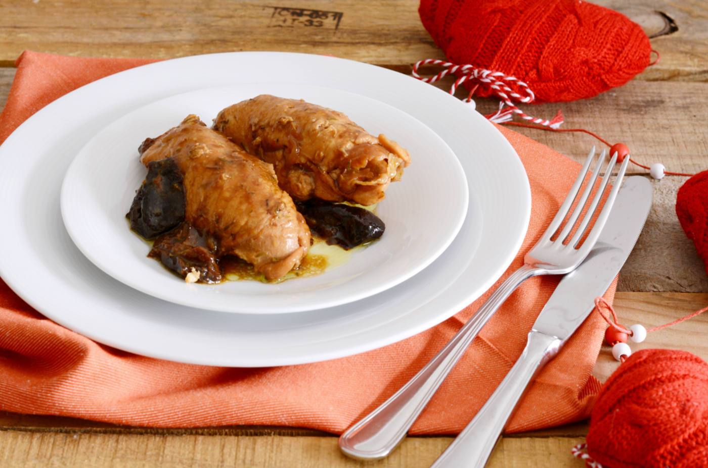 Involtini di pollo alle prugne