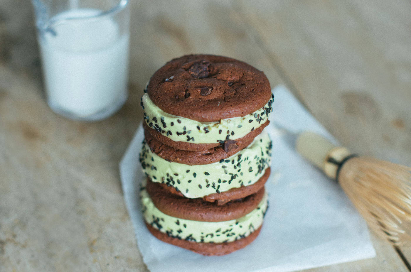 Biscotto gelato al tè matcha