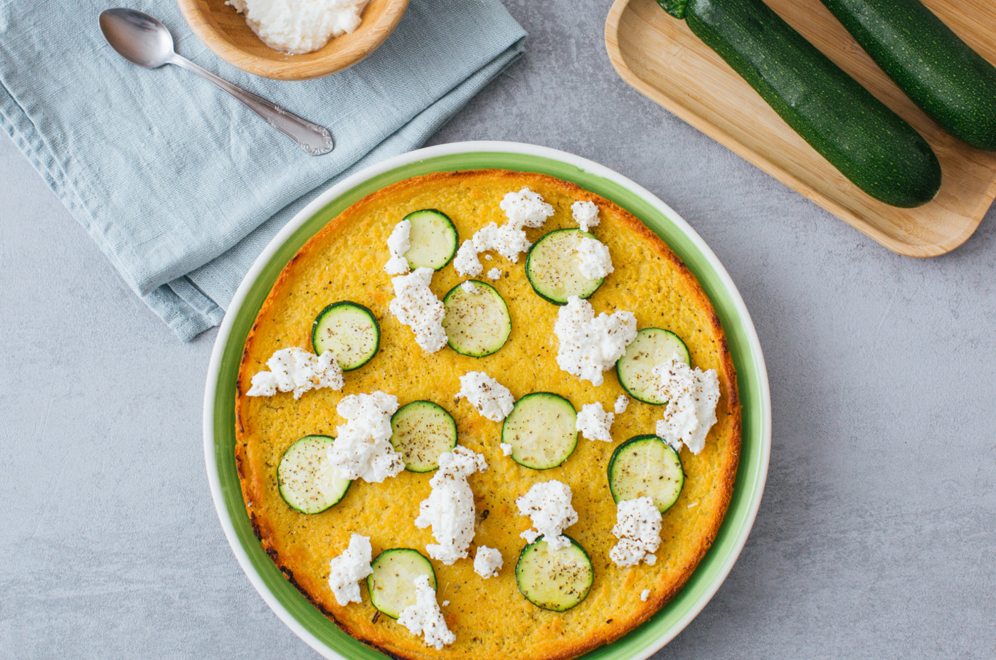 Farinata con zucchini e ricotta