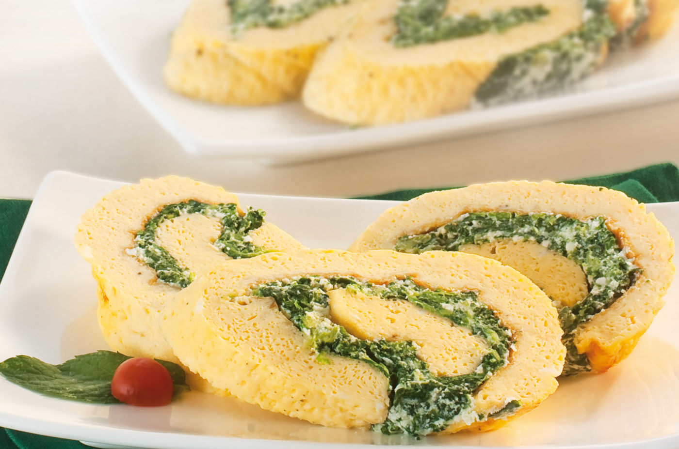 Rotolini di frittata ricotta e spinaci
