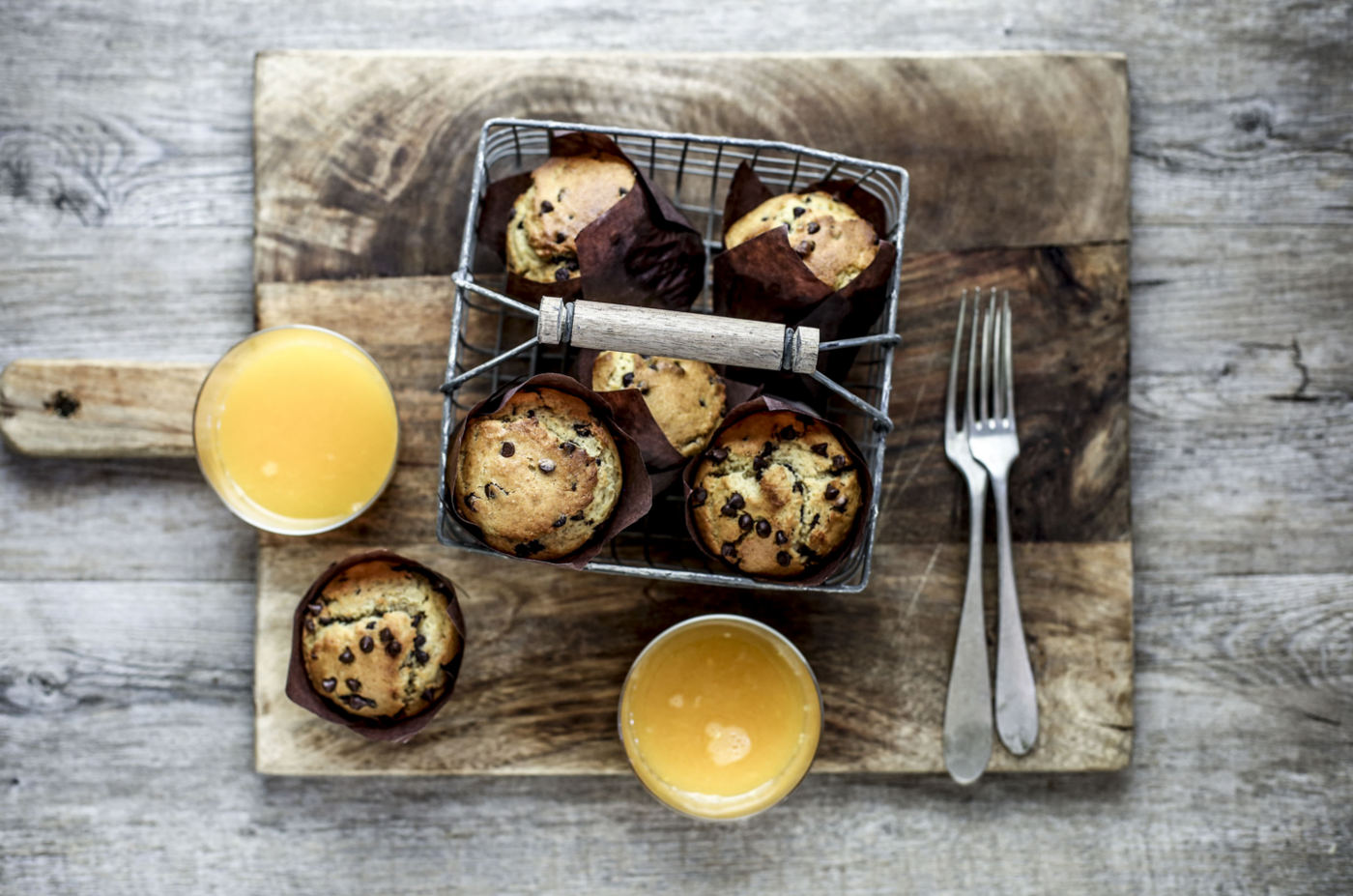 Muffin con arancia, cioccolato e ricotta 