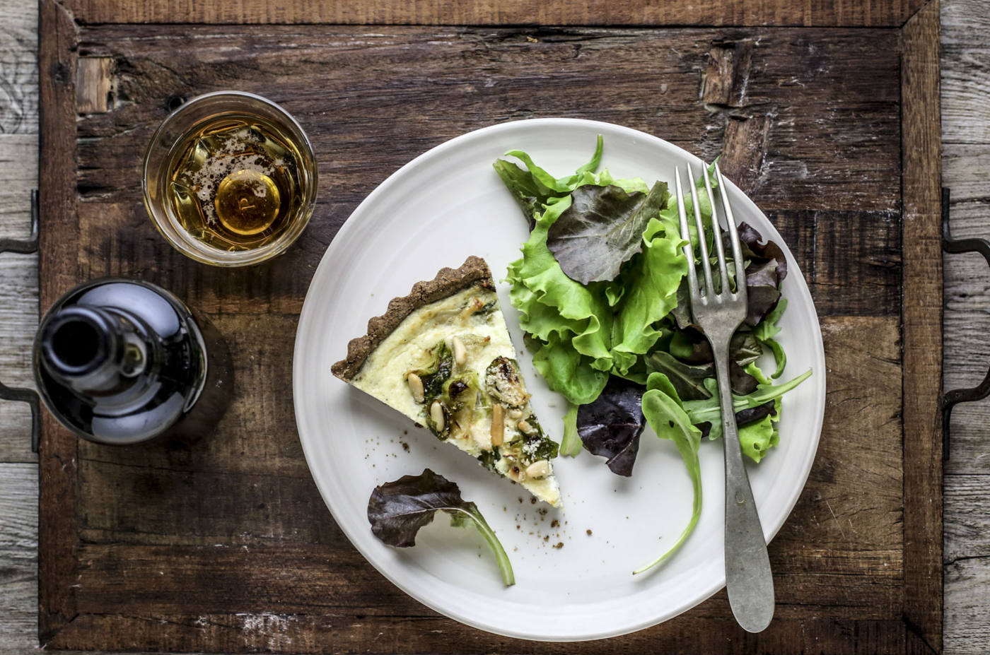 Quiche di grano saraceno con cavolini di bruxelles e ricotta