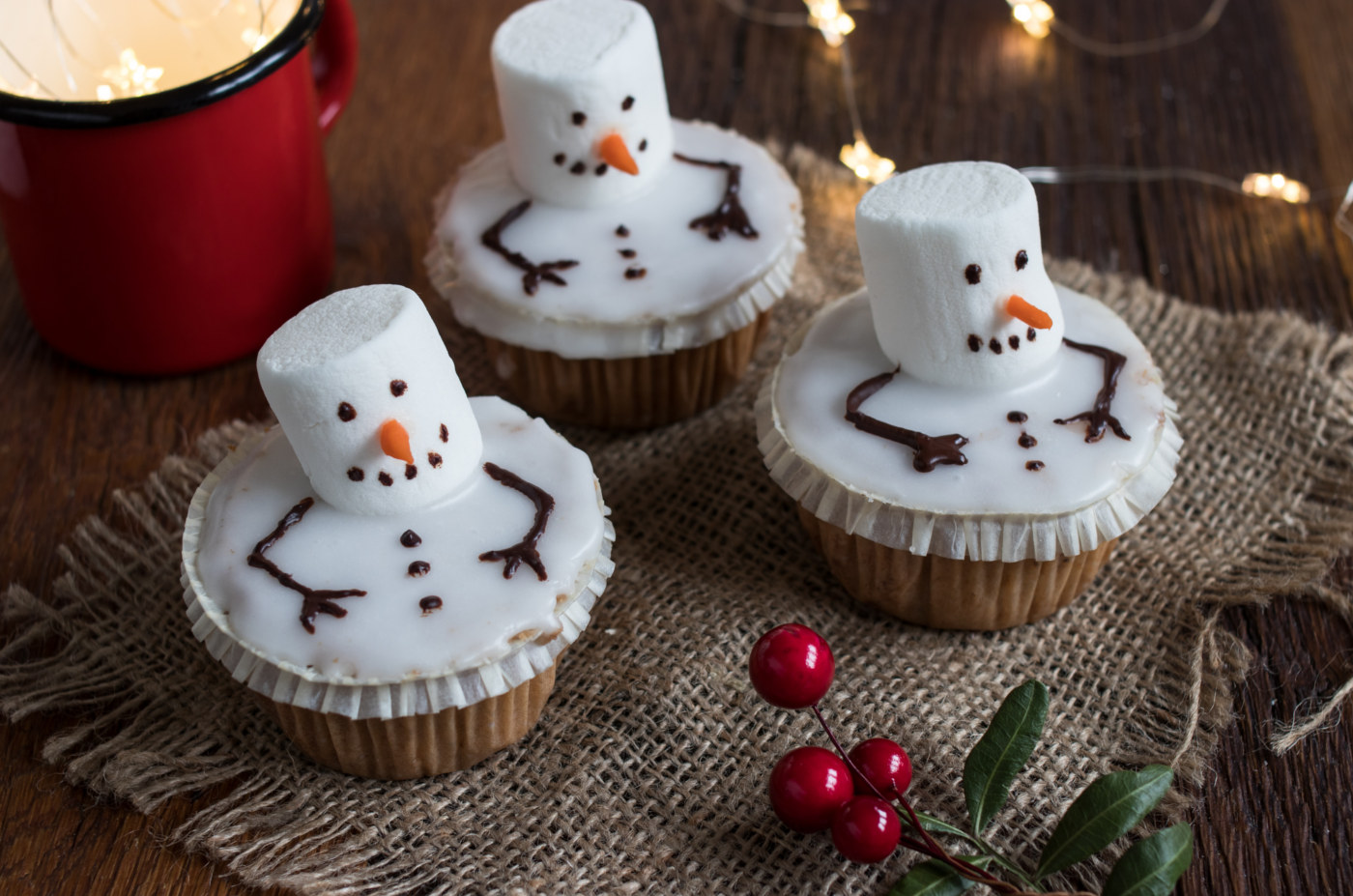 Cupcake pupazzo di neve