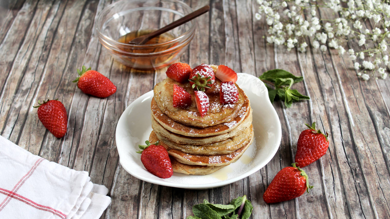 Pancakes senza lattosio alle fragole