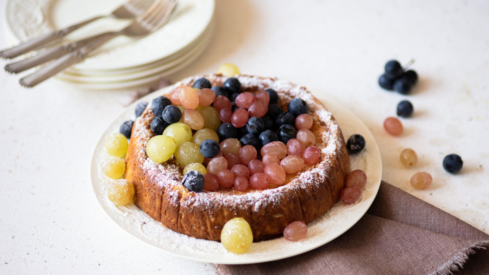 Torta di cous cous e ricotta alle tre uve