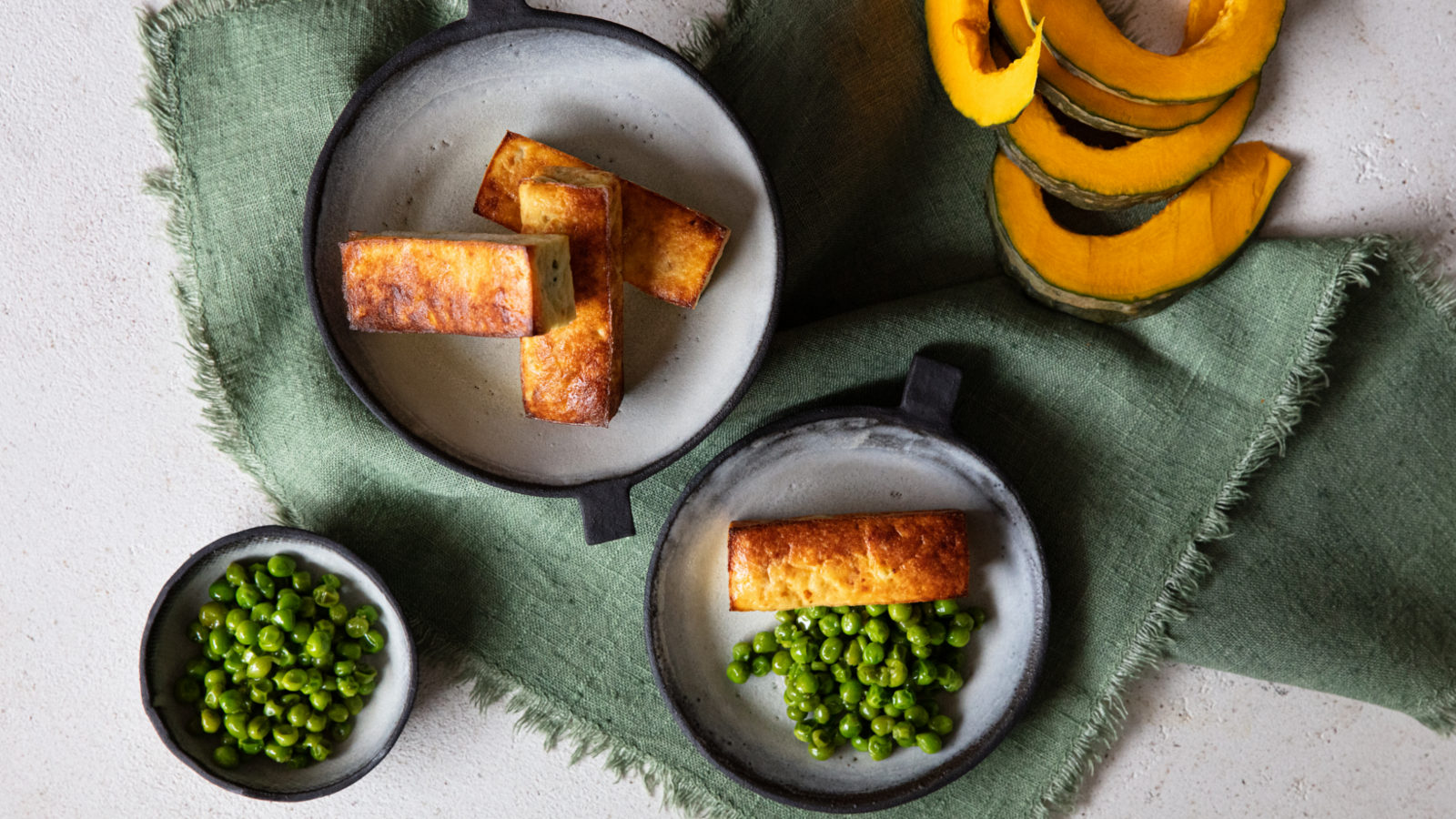 Omelette al forno con piselli e zucca
