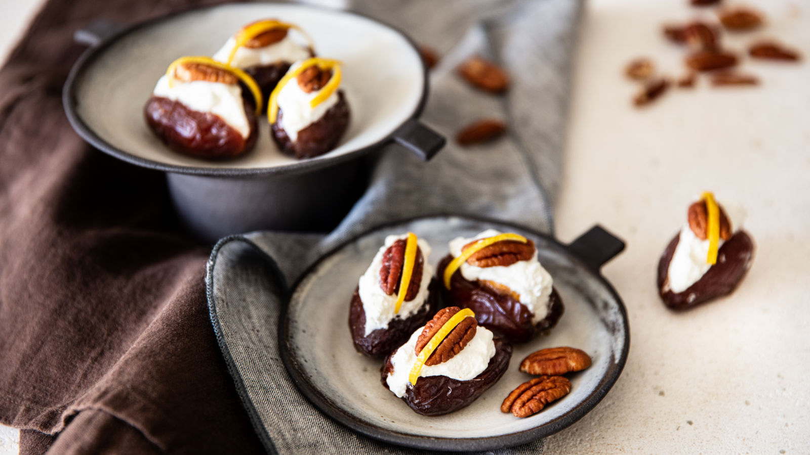 Datteri ripieni di mascarpone con noci pecan