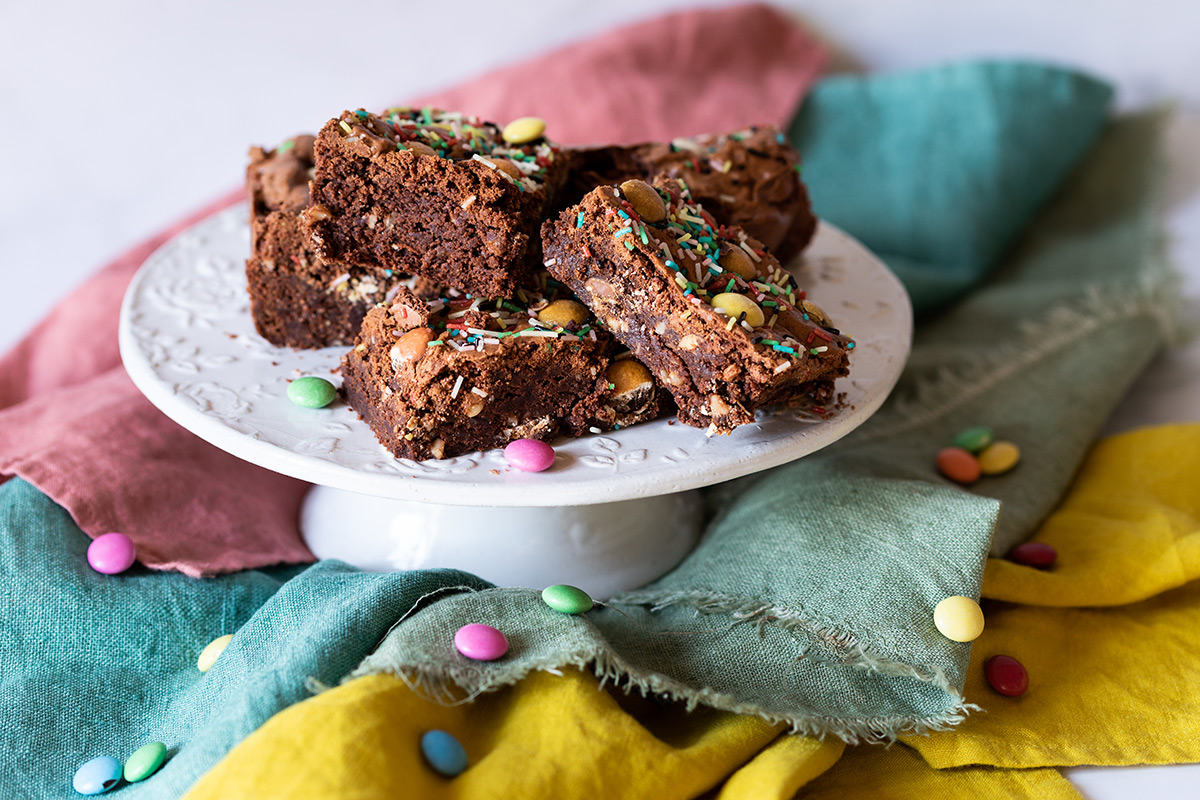 Brownies al cioccolato per carnevale