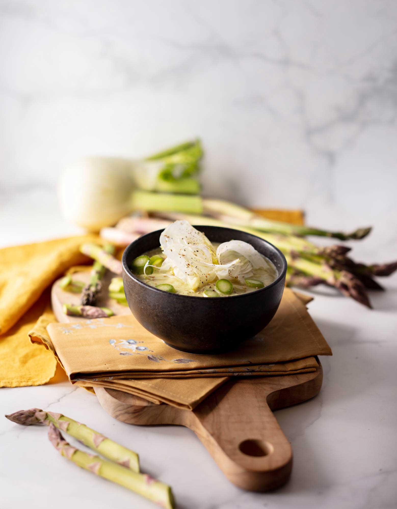 Crema di asparagi e finocchi con mascarpone