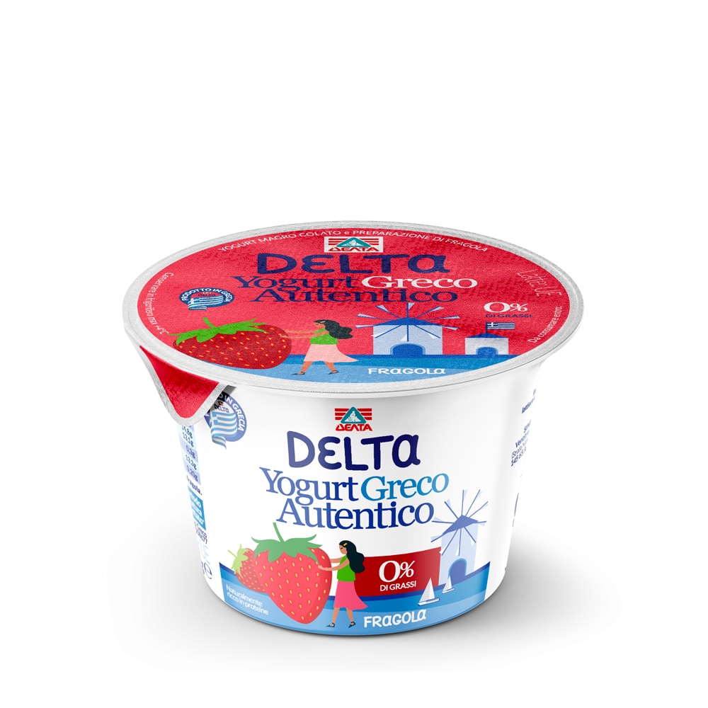 Yogurt Greco Autentico Delta Fragola 0% di Grassi