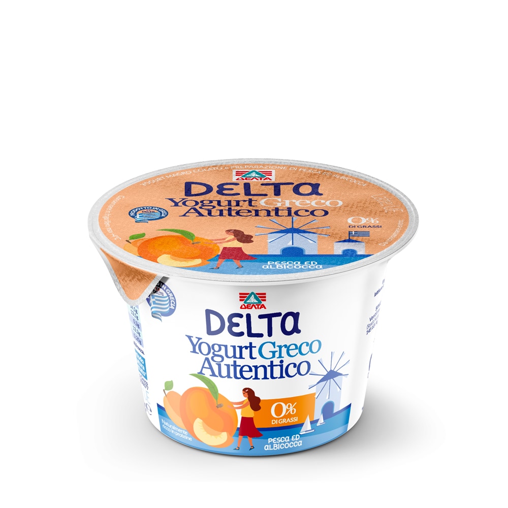 Yogurt greco autentico Delta Pesca e Albicocca 0% di Grassi